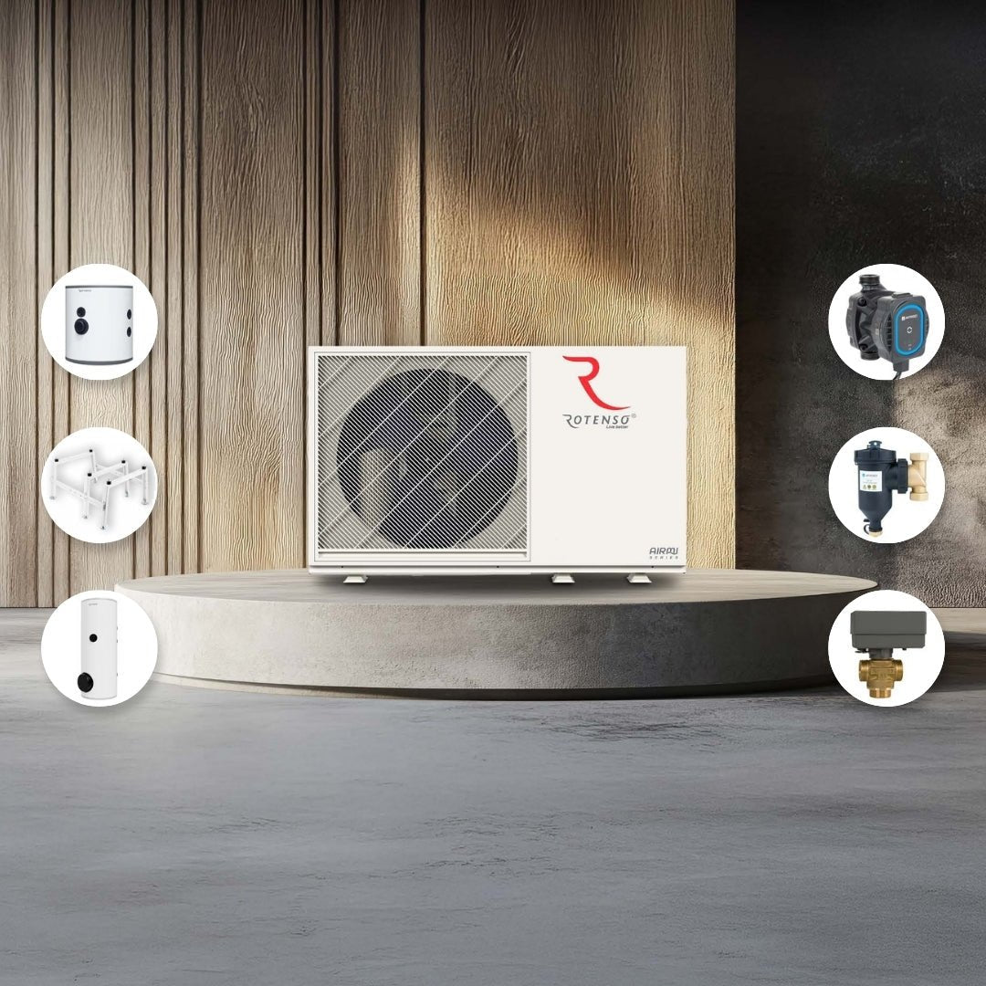 Rotenso 10kW Airmi Paket Monoblock Villa - paket Luft - vattenvärmepump - KlimaTime.no