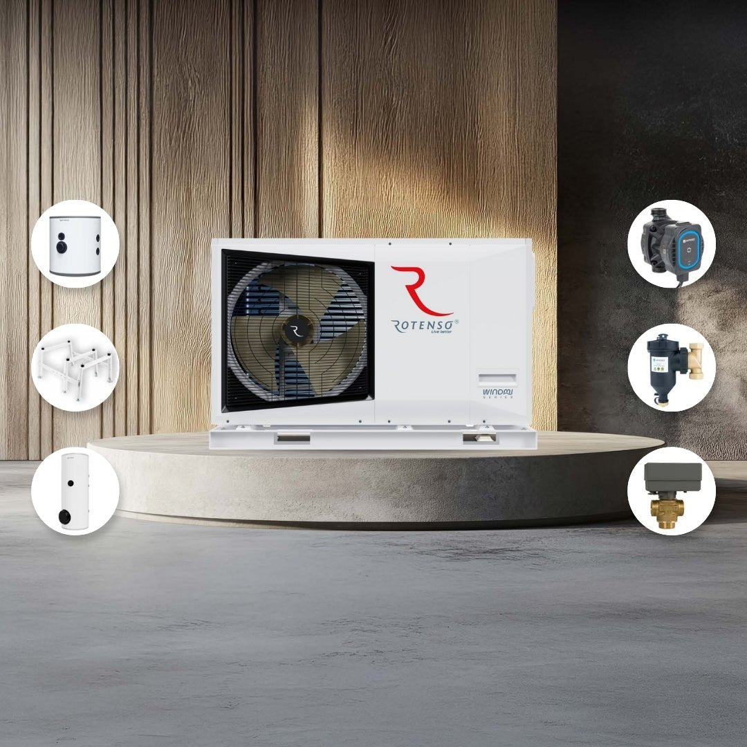 Rotenso 6kW Windmi Paket Monoblock Villa - paket Luft - vattenvärmepump - KlimaTime.no