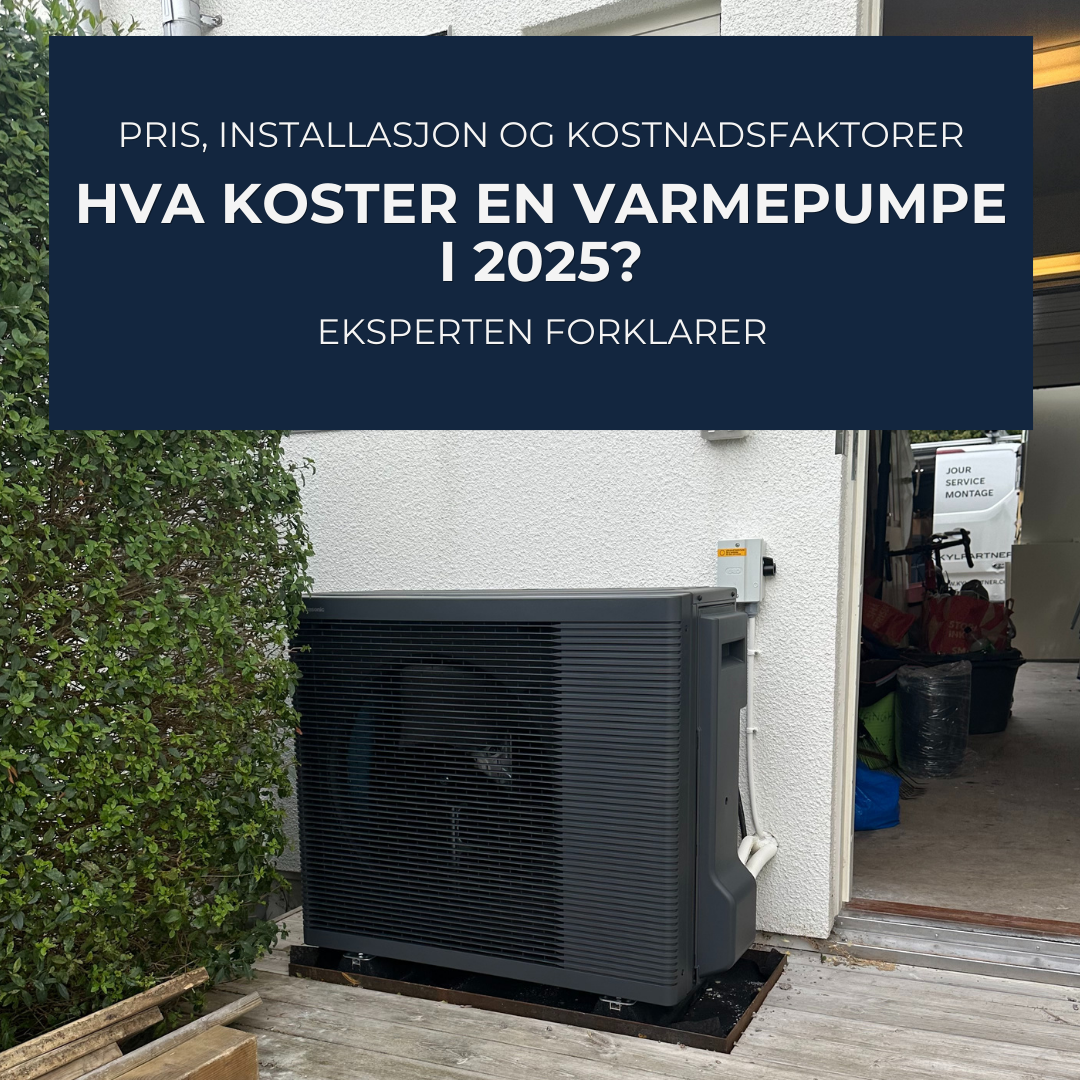 En tagen bild av en modern värmepump installerad utanför ett hus